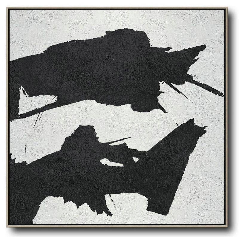 Extra Large Abstract Painting On Canvas,Oversized Minimal Black And White Painting - Large Abstract Wall Art